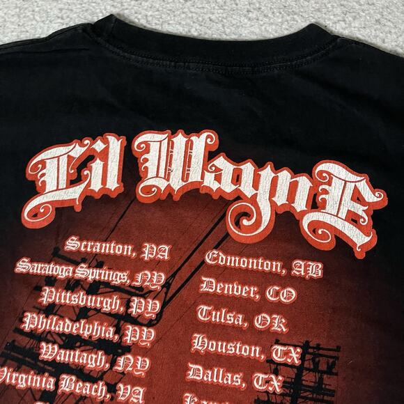 Lil Wayne Shirt Mens Medium Tour Graphic Hip Hop Vintage Y2K 2000s Rap Tee - Picture 12 of 15